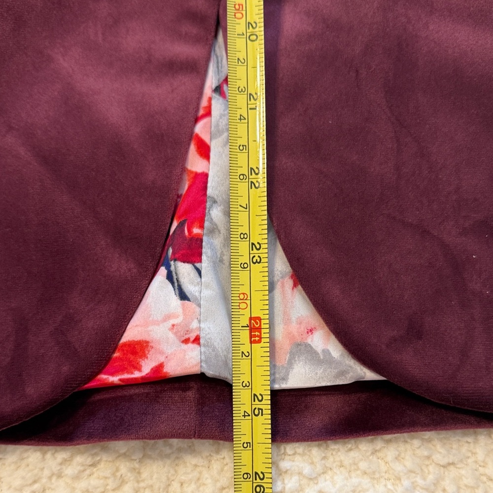 White House Black Market Deep Burgundy Velour Blazer - Picture 15 of 16